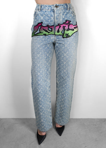 Louis Vuitton Graffiti Denim Pants