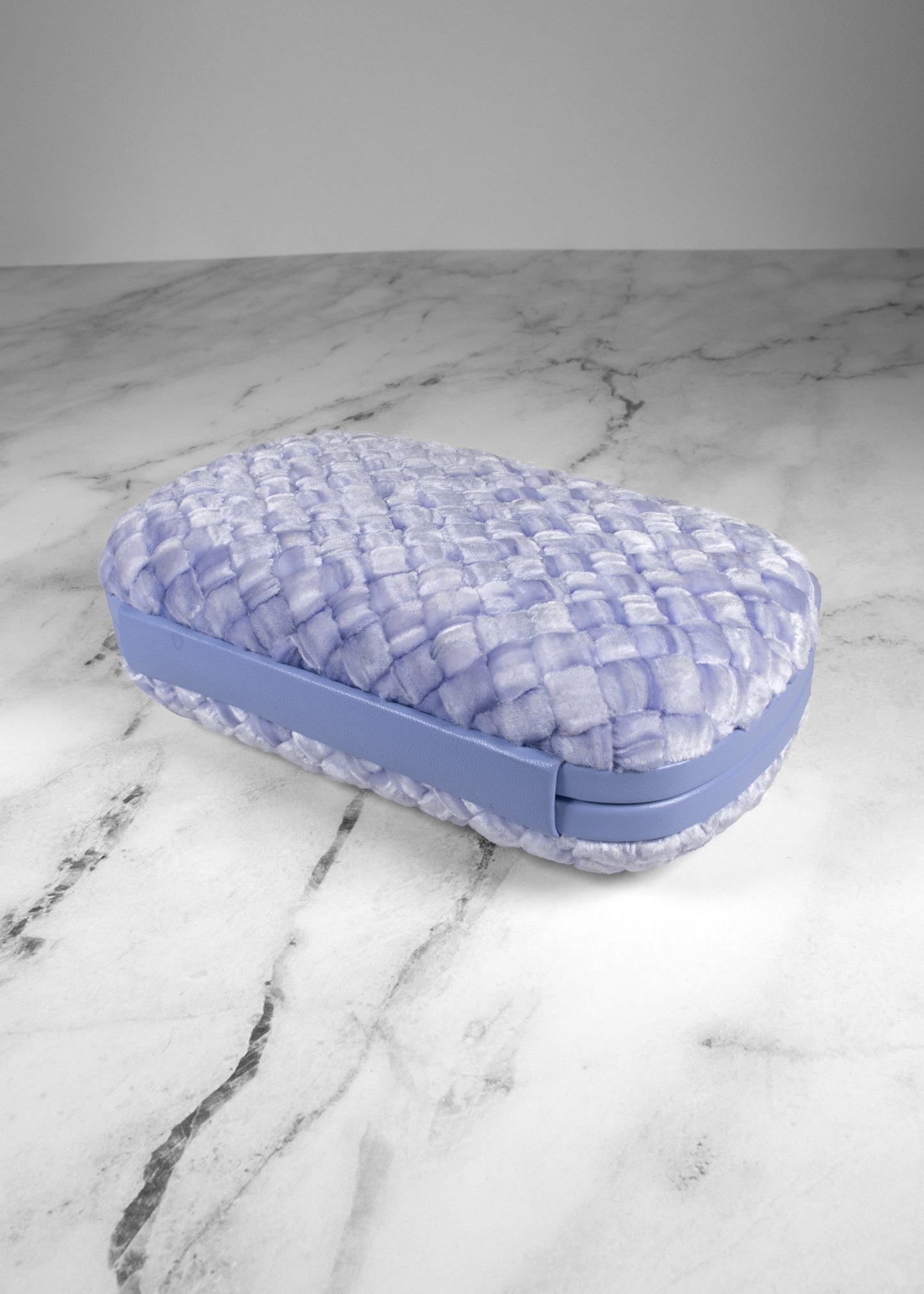 Bottega Veneta Lavender Chenille Intrecciato Knot Clutch
