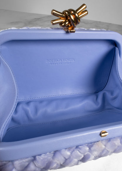Bottega Veneta Lavender Chenille Intrecciato Knot Clutch