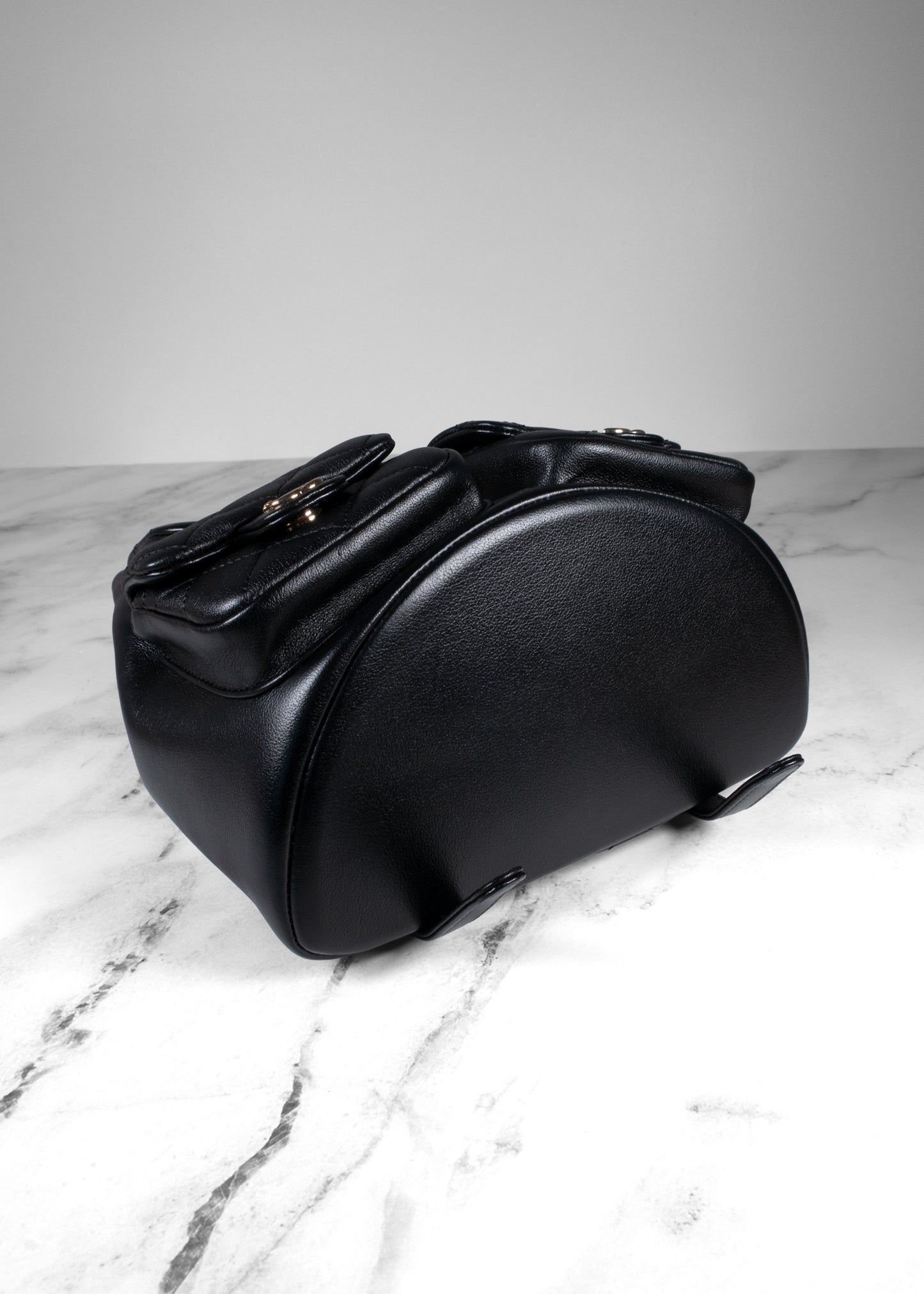 Chanel Black Grained Caviar Leather Duma Dual Pocket Backpack