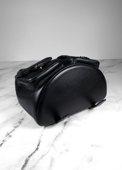 Chanel Black Grained Caviar Leather Duma Dual Pocket Backpack