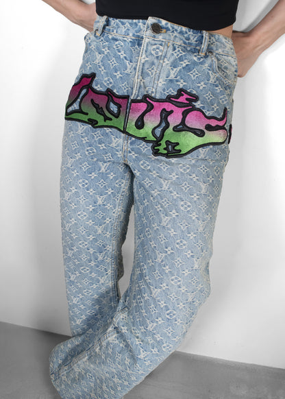 Louis Vuitton Graffiti Denim Pants