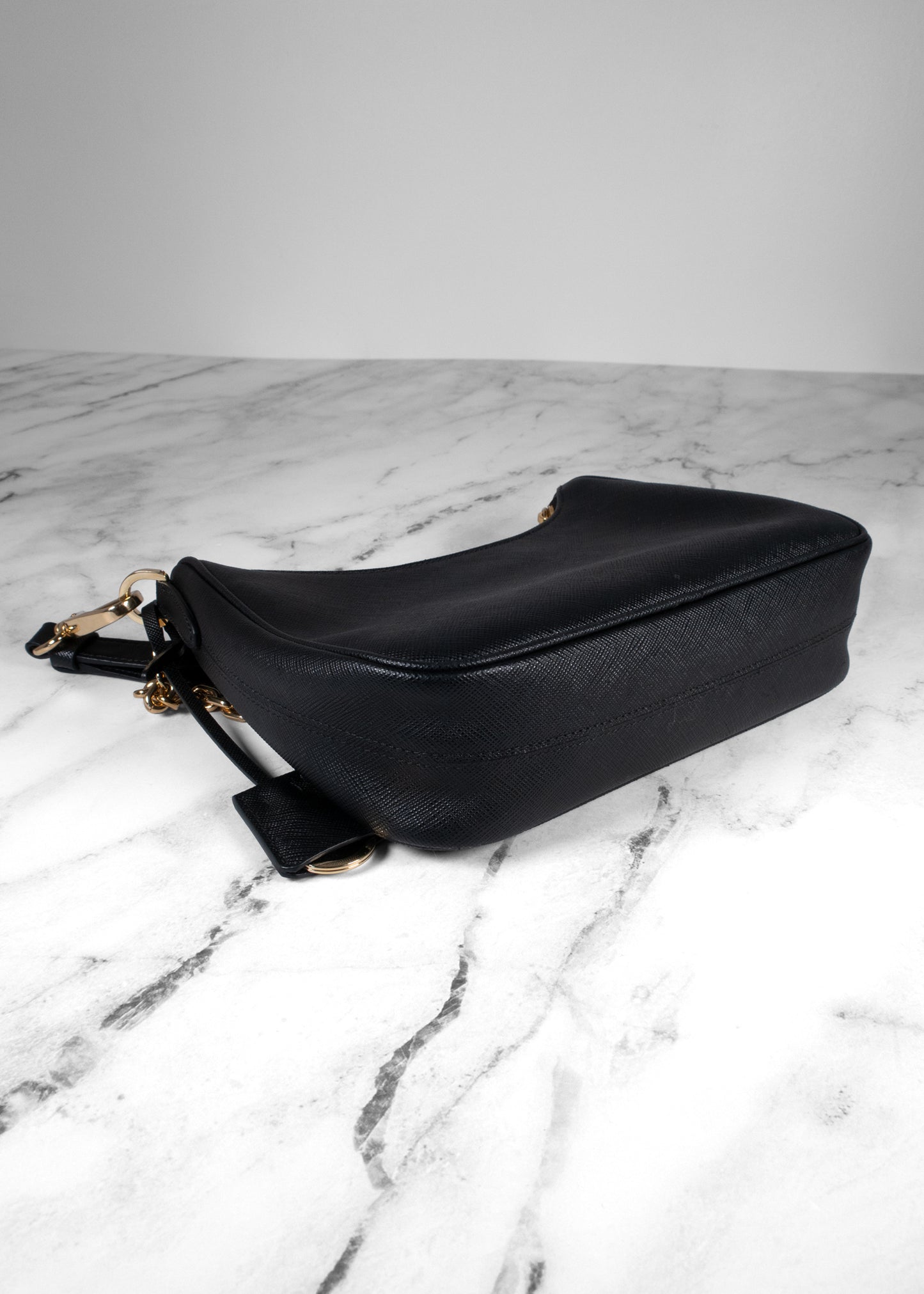 Prada Black Saffiano Leather Re-Edition 2005 Shoulder Bag