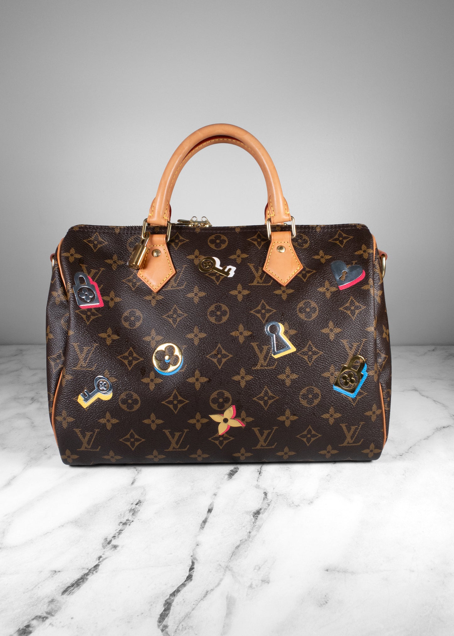 Louis Vuitton Love Locks Monogram Speedy Bandouliere 30 Brown