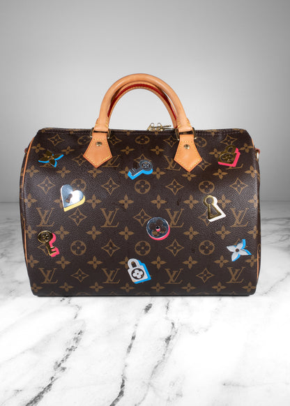 Louis Vuitton Love Locks Monogram Speedy Bandouliere 30 Brown
