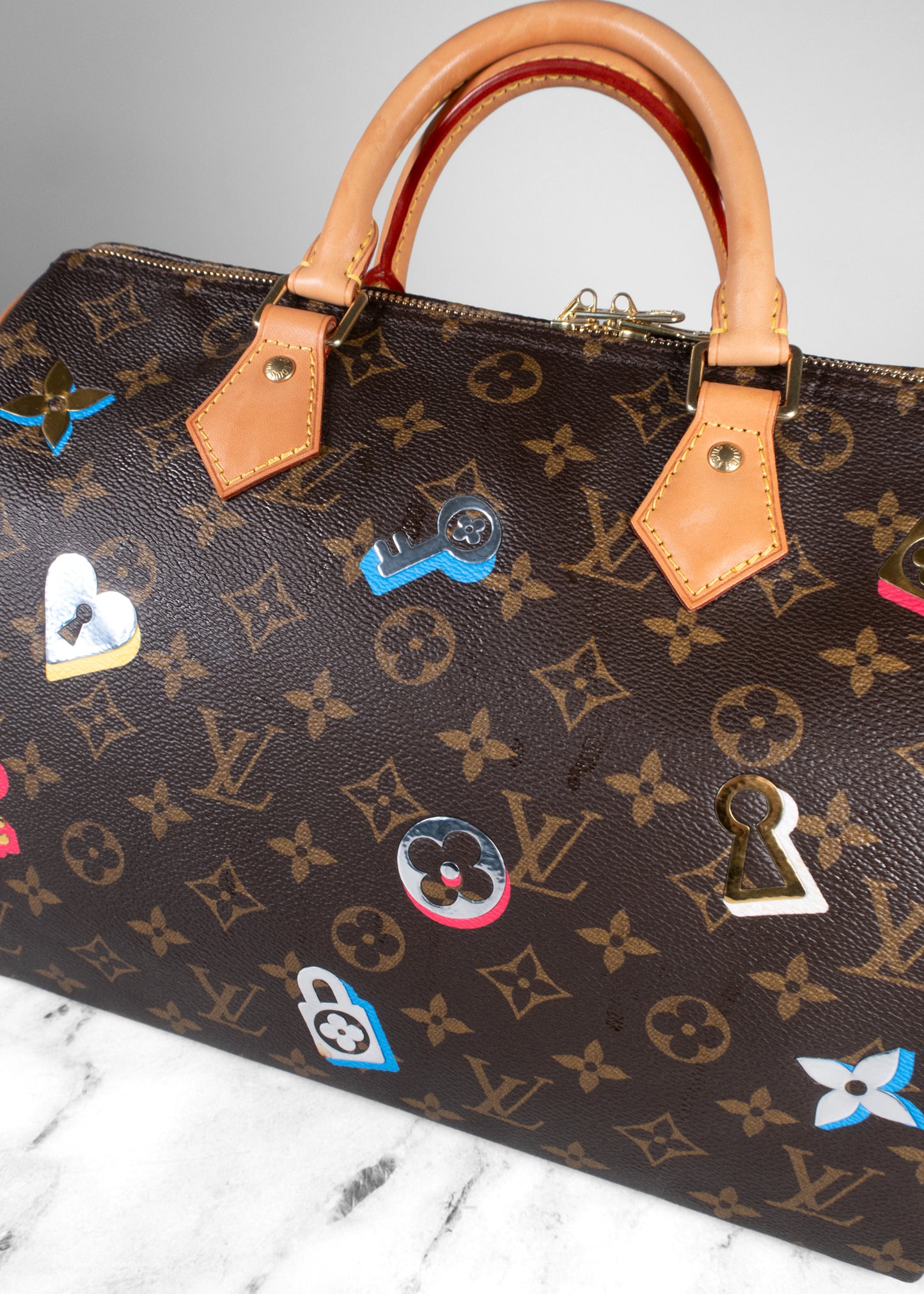 Louis Vuitton Love Locks Monogram Speedy Bandouliere 30 Brown