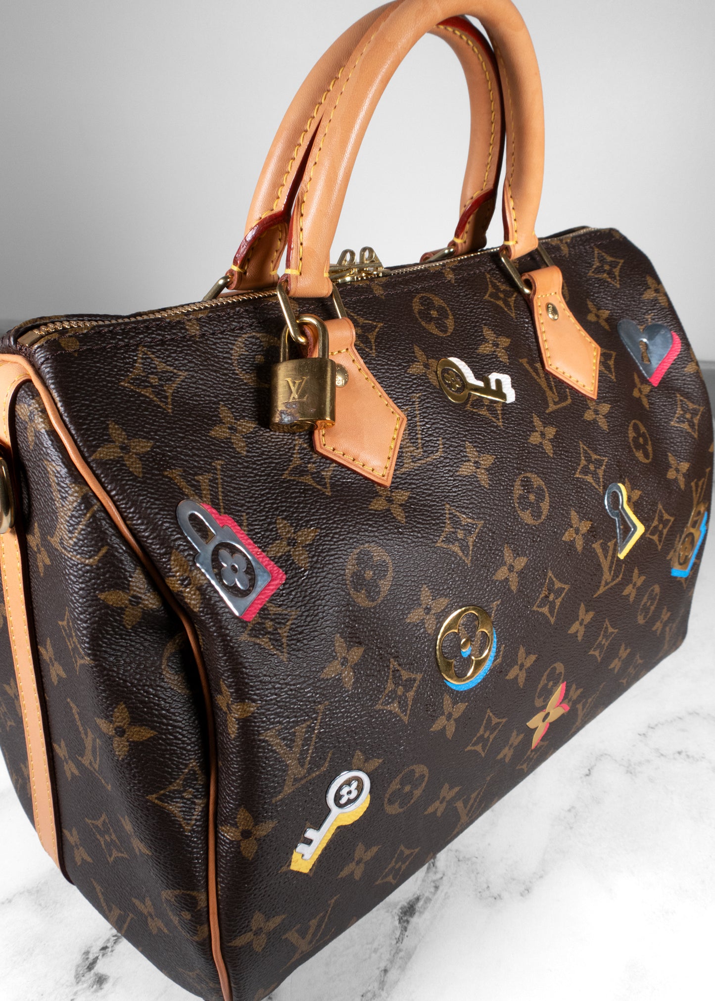 Louis Vuitton Love Locks Monogram Speedy Bandouliere 30 Brown