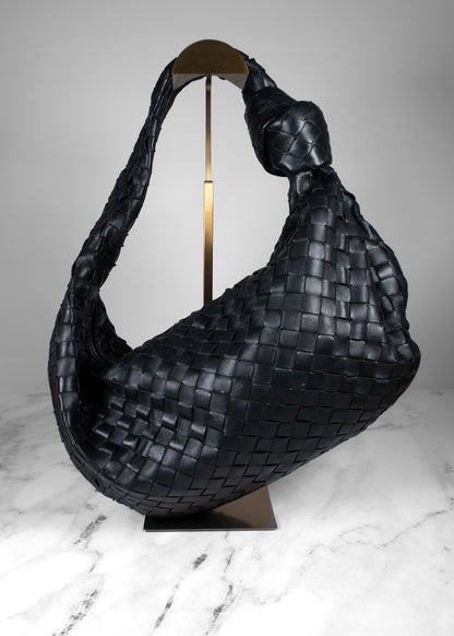 Bottega Veneta Intrecciato Leather Medium Jodie Bag Black
