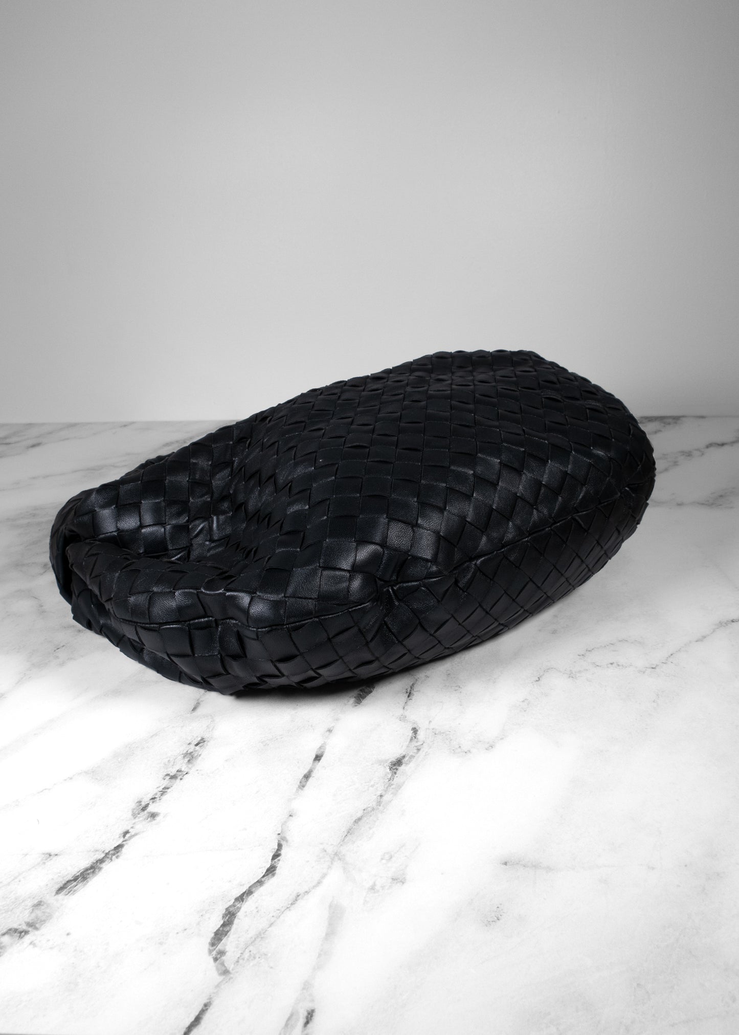 Bottega Veneta Intrecciato Leather Medium Jodie Bag Black