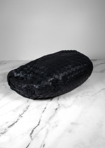 Bottega Veneta Intrecciato Leather Medium Jodie Bag Black