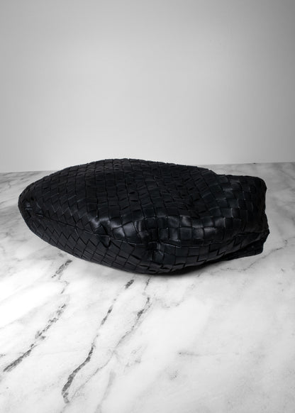 Bottega Veneta Intrecciato Leather Medium Jodie Bag Black