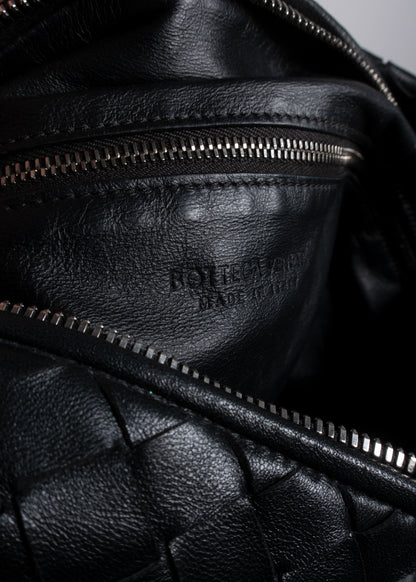 Bottega Veneta Intrecciato Leather Medium Jodie Bag Black