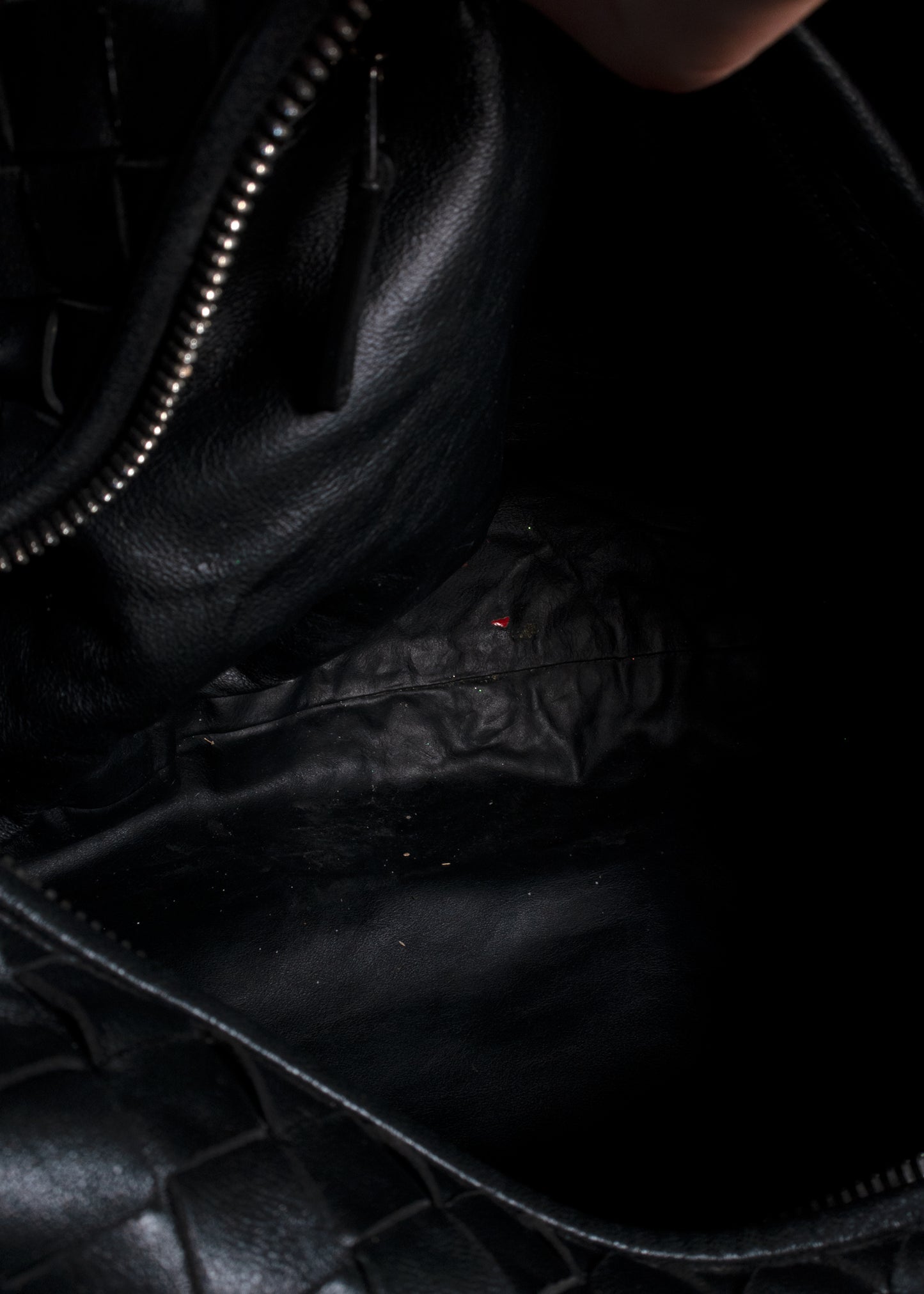 Bottega Veneta Intrecciato Leather Medium Jodie Bag Black