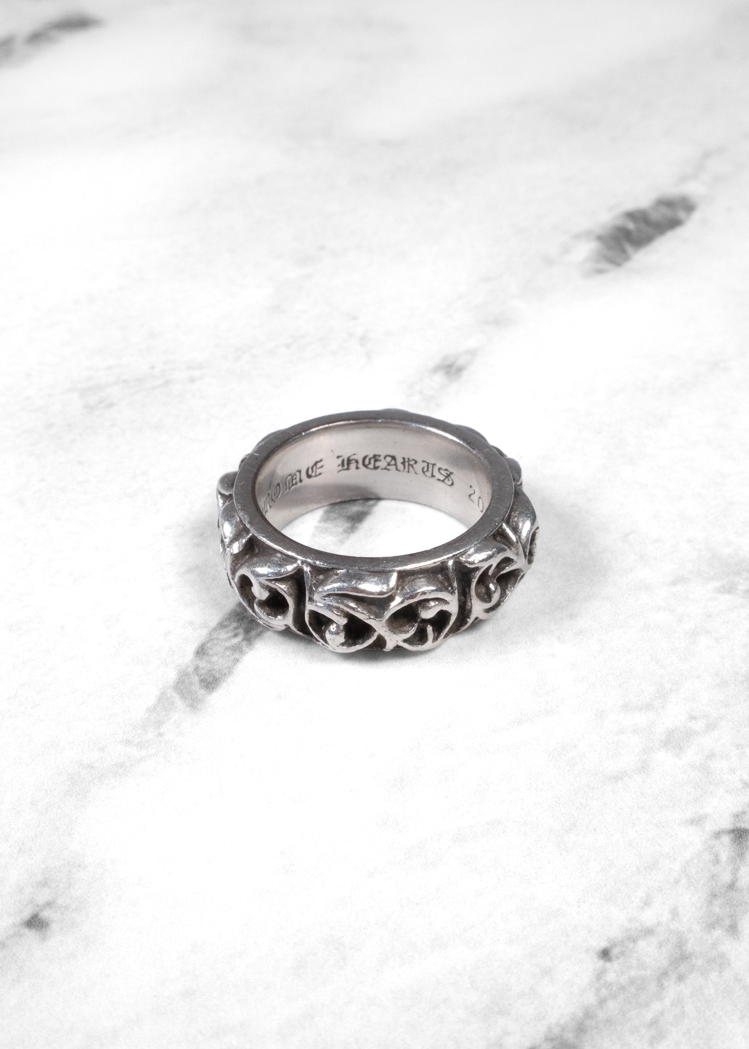 22号 CHROME HEARTS ETERNITY VINEBAND RING Chrome Hearts Eternity Vine Band Ring 925 Sterling Silver
