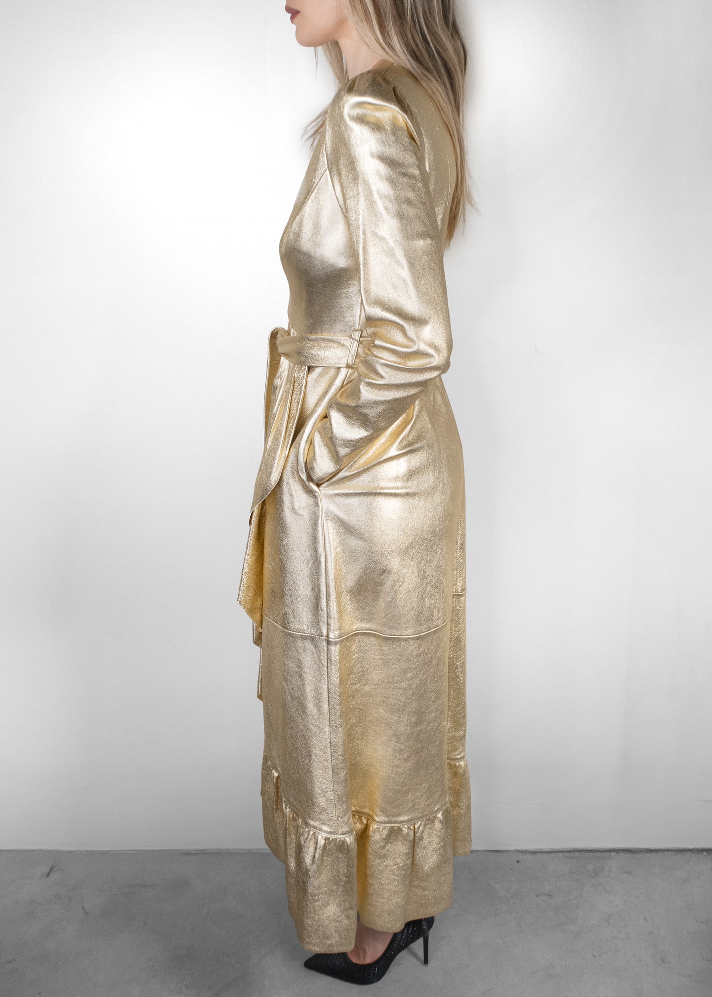 Zimmermann Lambskin Gold Long Dress