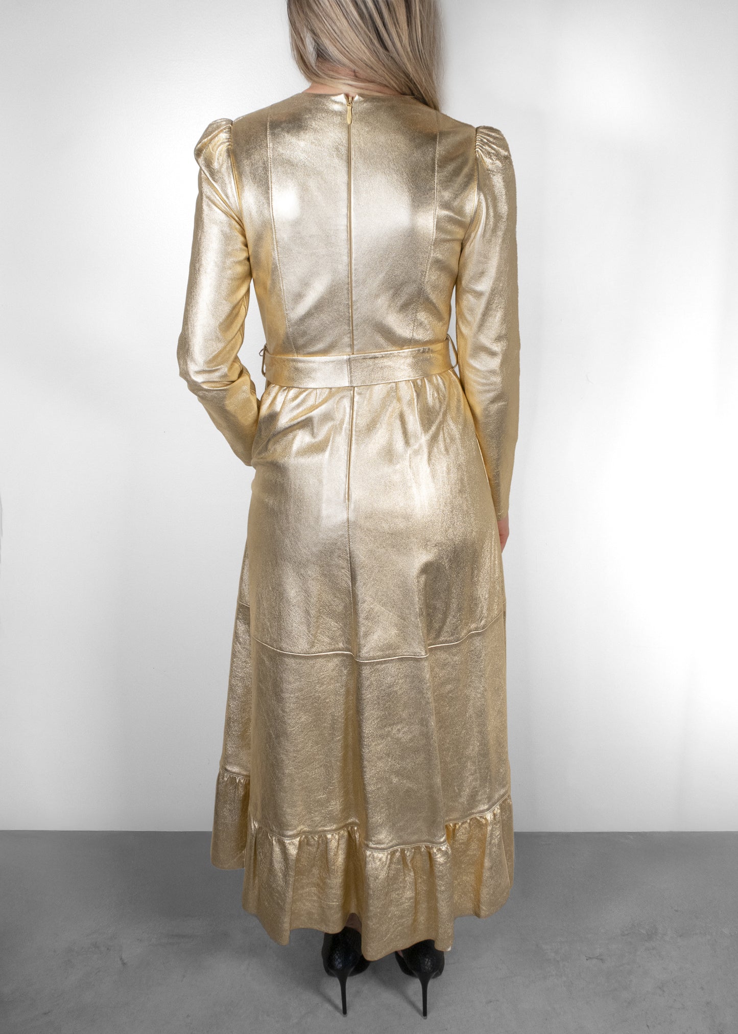 Zimmermann Lambskin Gold Long Dress