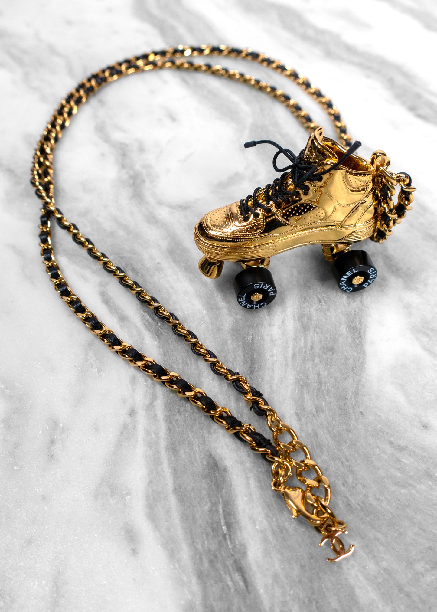 Chanel Long Pendant Rollerskate Necklace