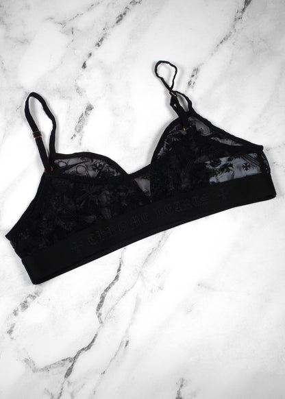 Chrome Hearts Lace Bralette and Thong Underwear Set Black