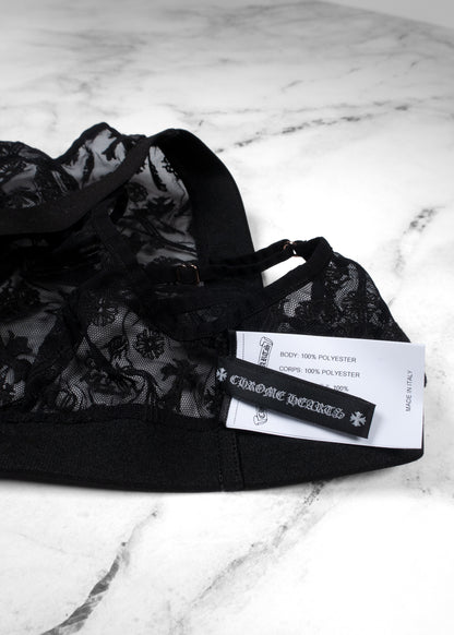Chrome Hearts Lace Bralette and Thong Underwear Set Black