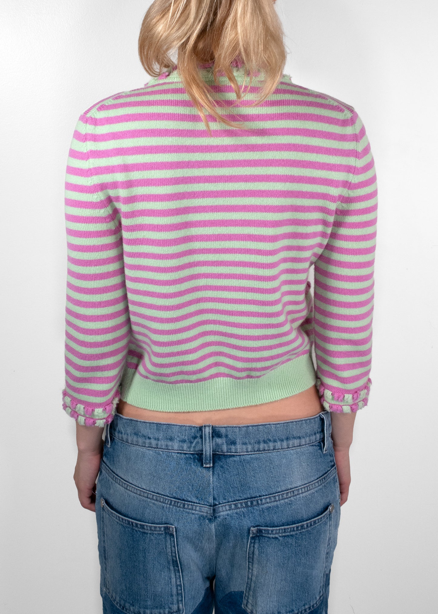 Chanel Vintage Spring 2004 Striped Knit Twinset (Cardigan & Tube Top)