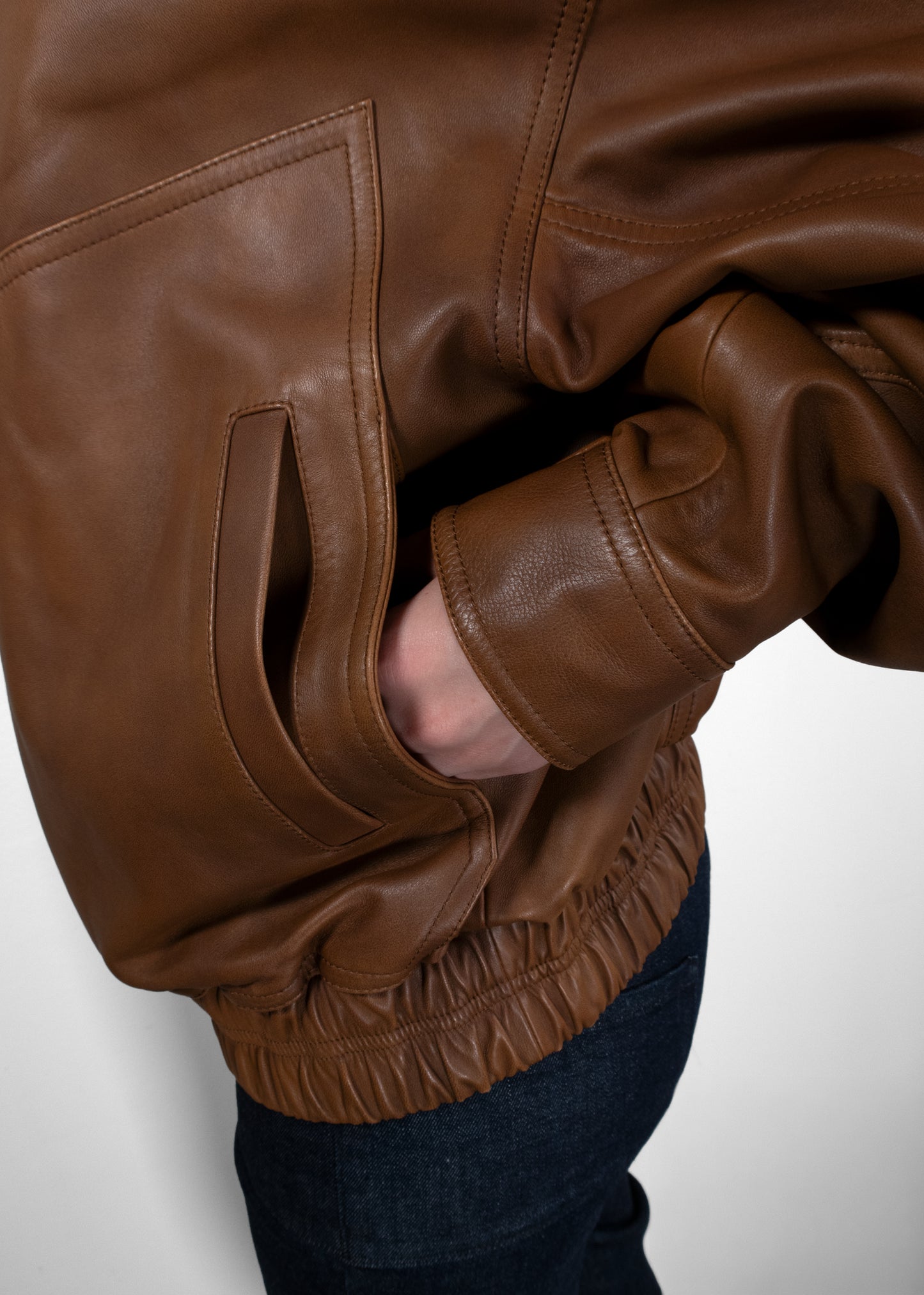 Saint Laurent Oversized Grained Leather Bomber Blouson Jacket