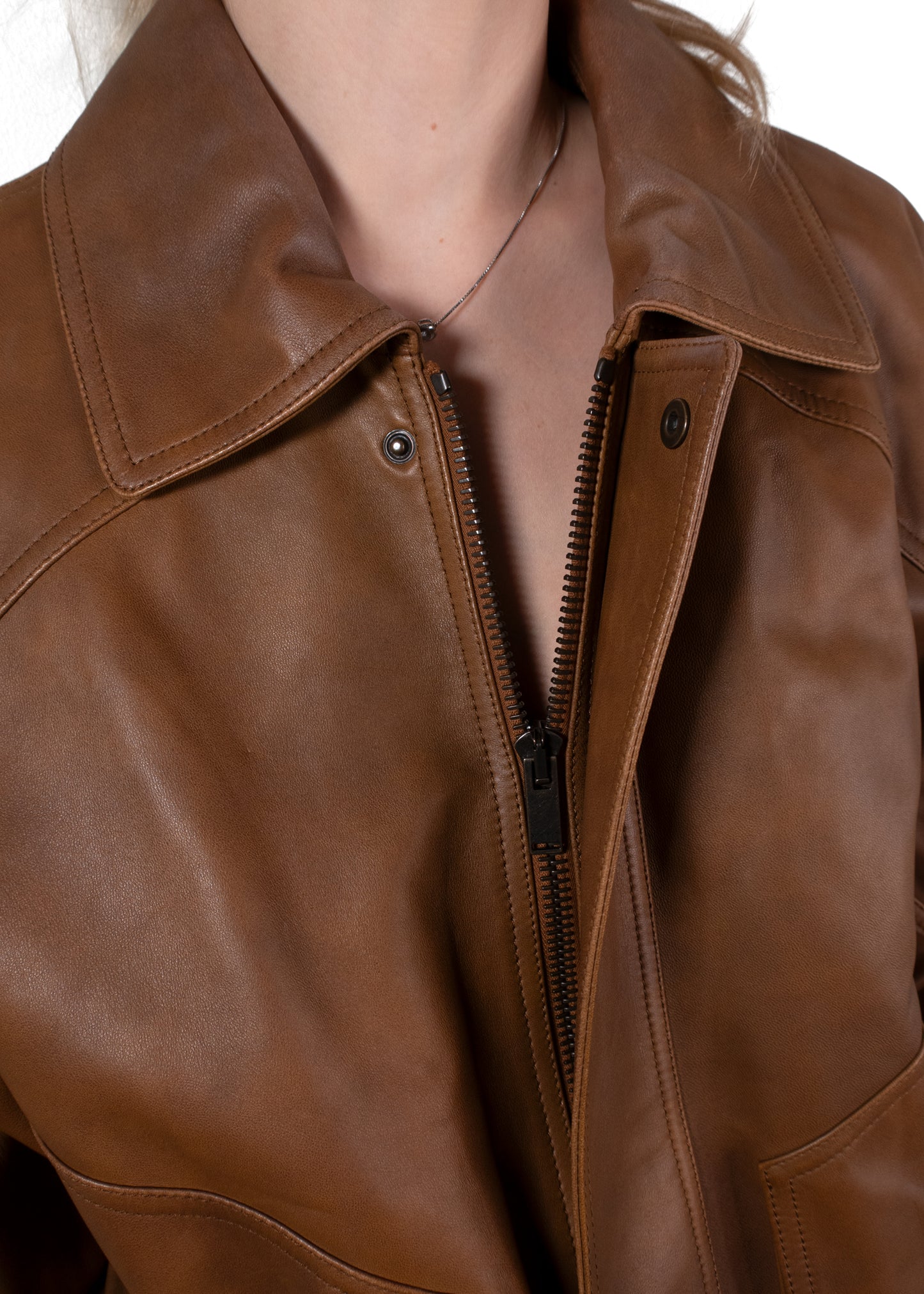 Saint Laurent Oversized Grained Leather Bomber Blouson Jacket