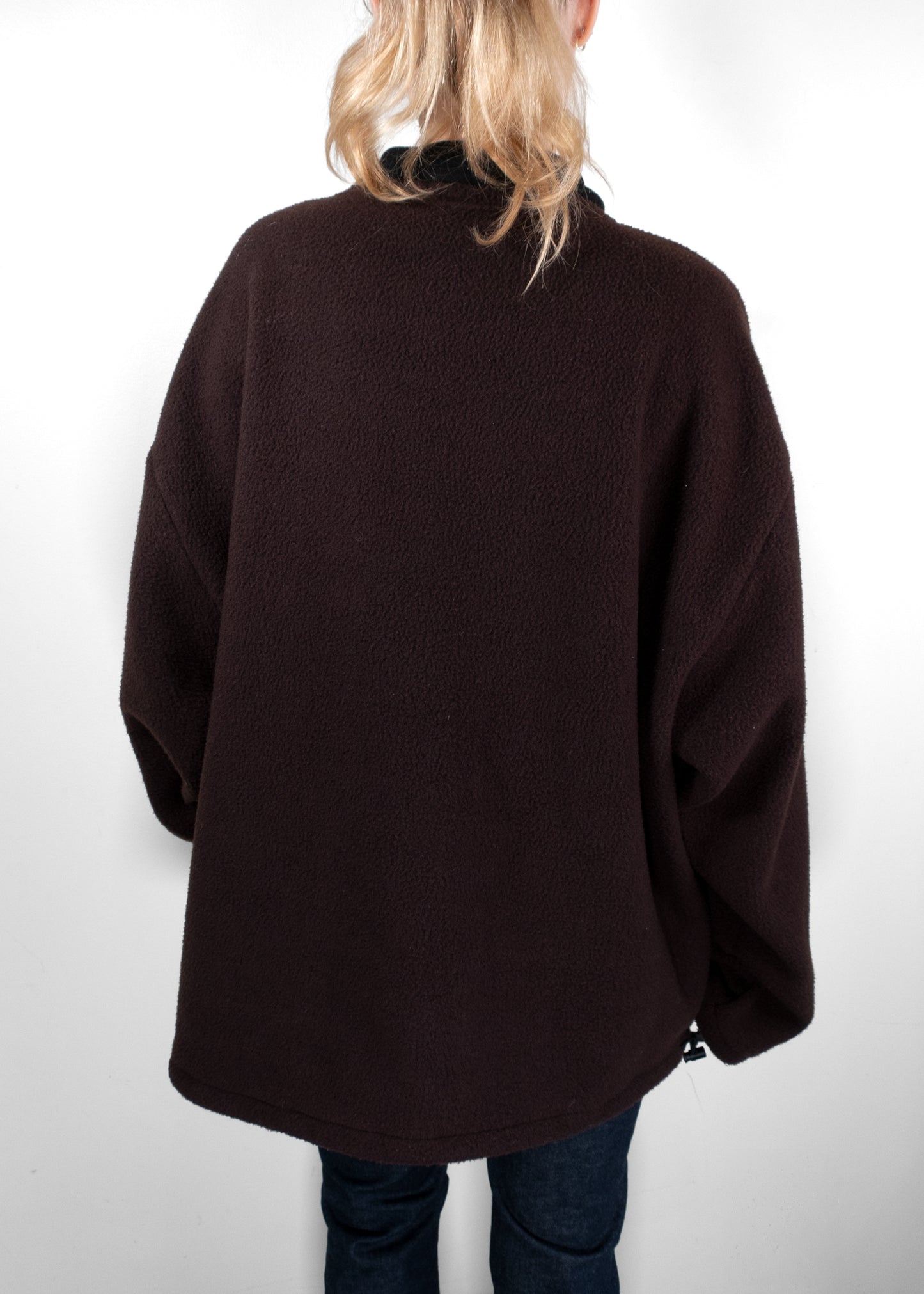 Miu Miu Ebony Brown Oversized Fleece Zipper Jacket