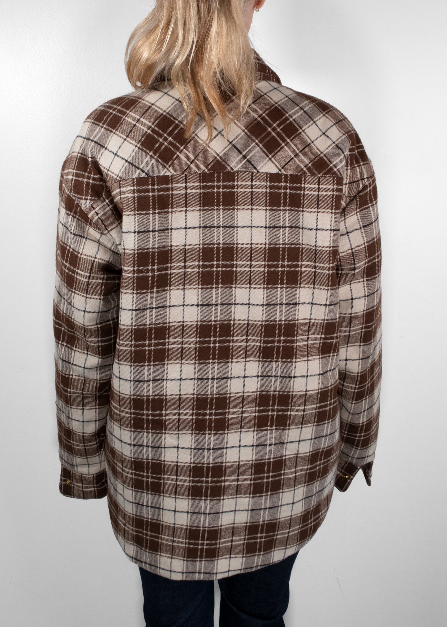 Miu Miu Brown Plaid Oversized Wool-Blend Overshirt Jacket