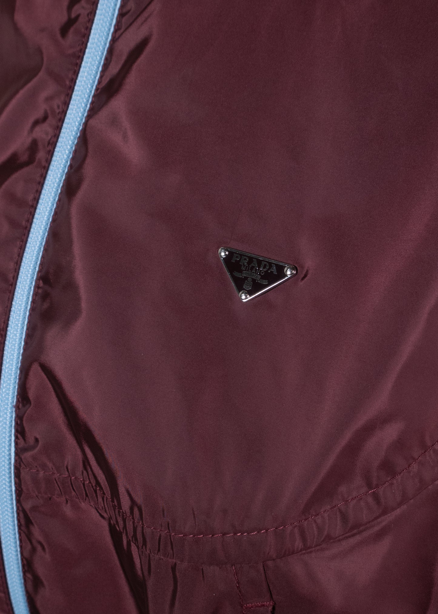 Prada Garnet Red Re-Nylon Contrast-Zip Blouson Jacket
