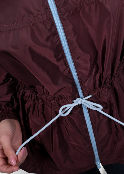 Prada Garnet Red Re-Nylon Contrast-Zip Blouson Jacket