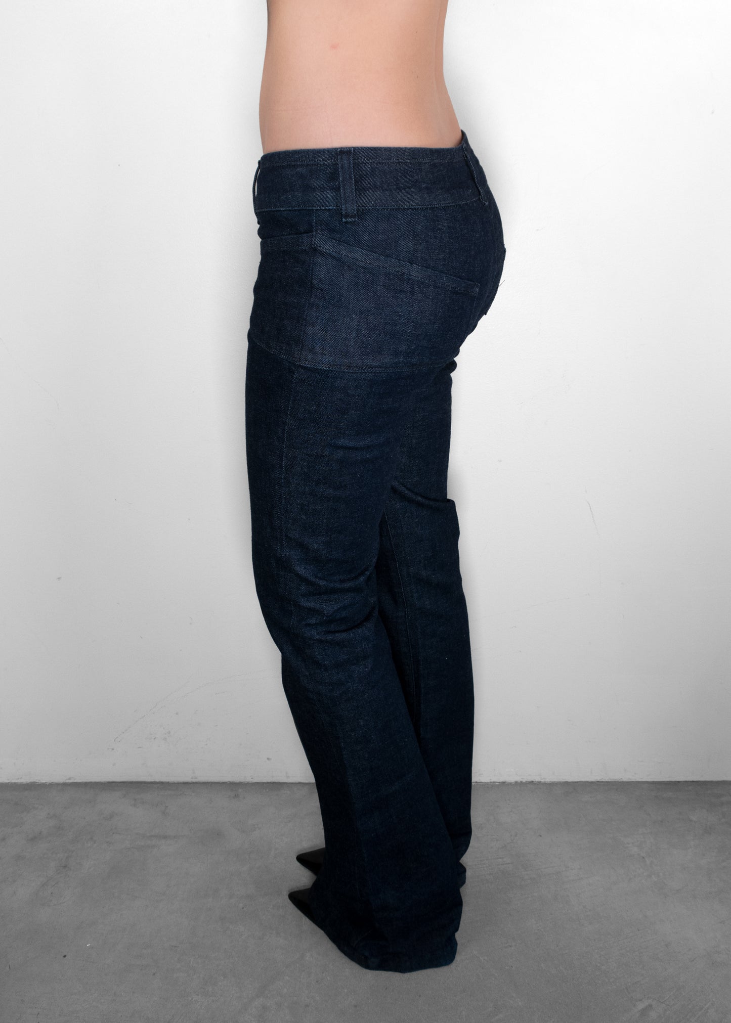 Chrome Hearts Dark Wash Low-Rise Bootcut Hardware Jeans
