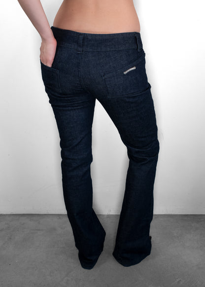 Chrome Hearts Dark Wash Low-Rise Bootcut Hardware Jeans