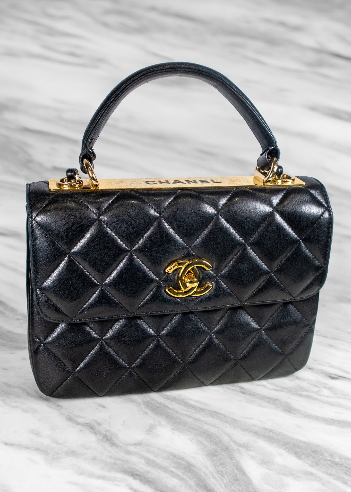 Chanel Lambskin Quilted Small Trendy CC Flap Bag With Top Handle