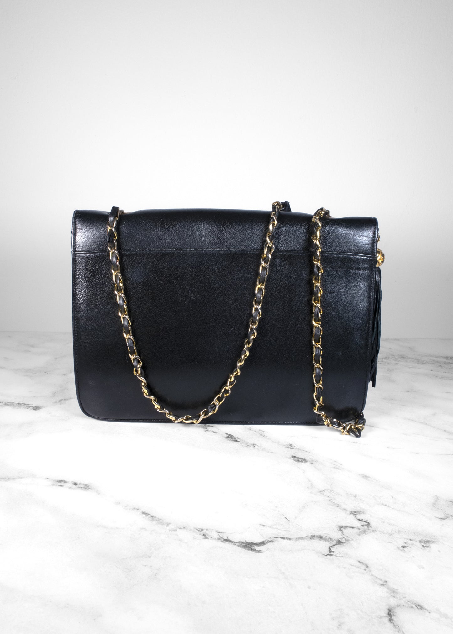 Chanel Vintage Flap Shoulder Bag with Tassel