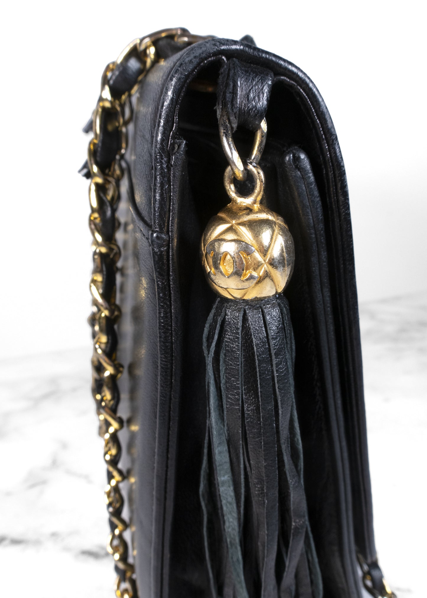 Chanel Vintage Flap Shoulder Bag with Tassel