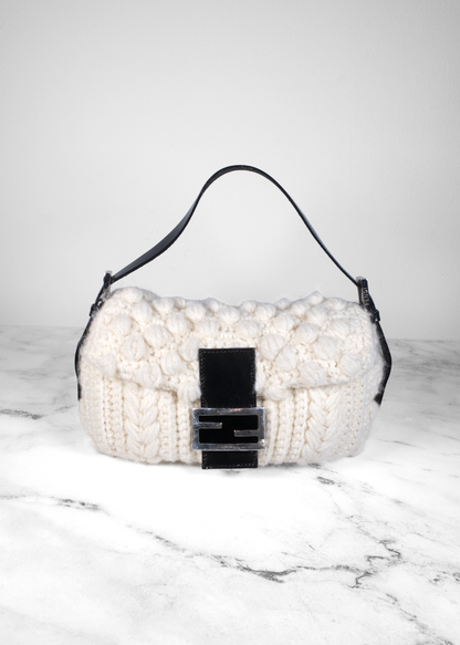 Fendi Wool Mamma Knit Baguette Bag