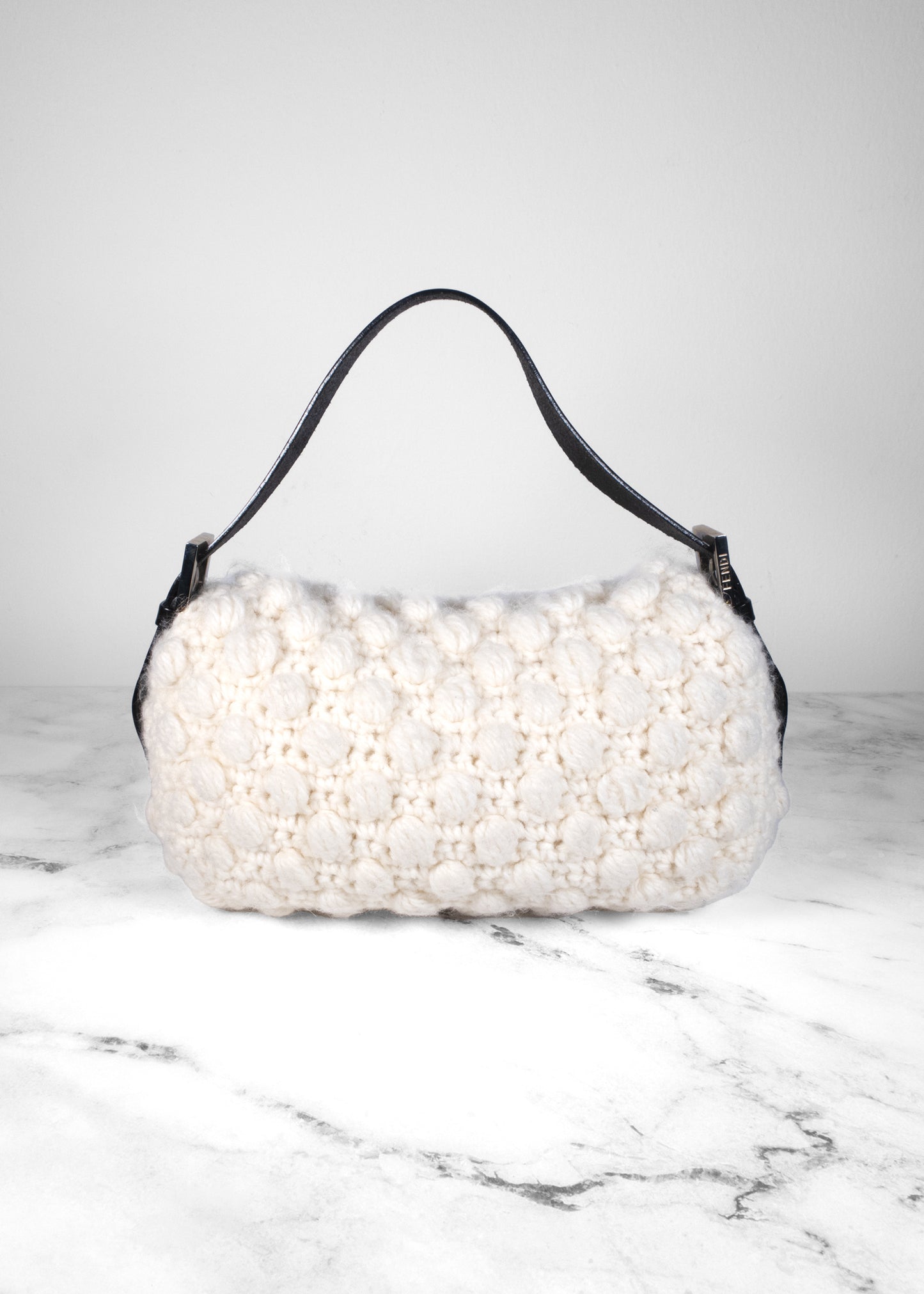 Fendi Wool Mamma Knit Baguette Bag