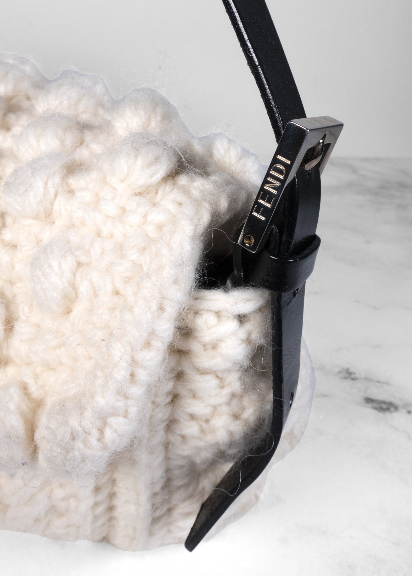 Fendi Wool Mamma Knit Baguette Bag