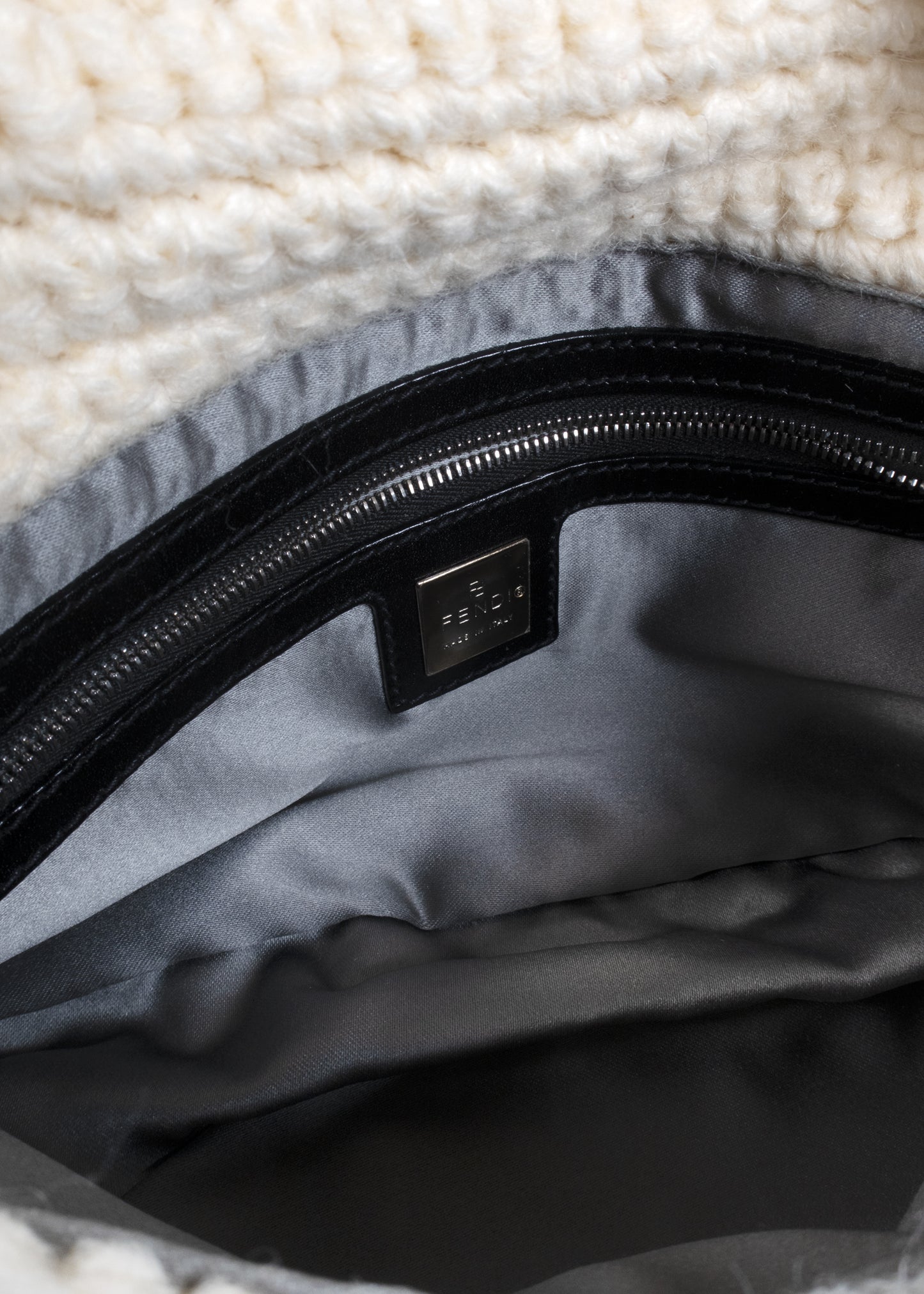 Fendi Wool Mamma Knit Baguette Bag