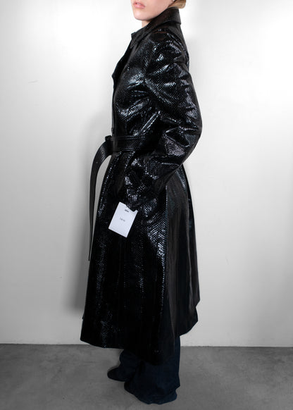 Christian Dior Python-Embossed Leather Trench Coat