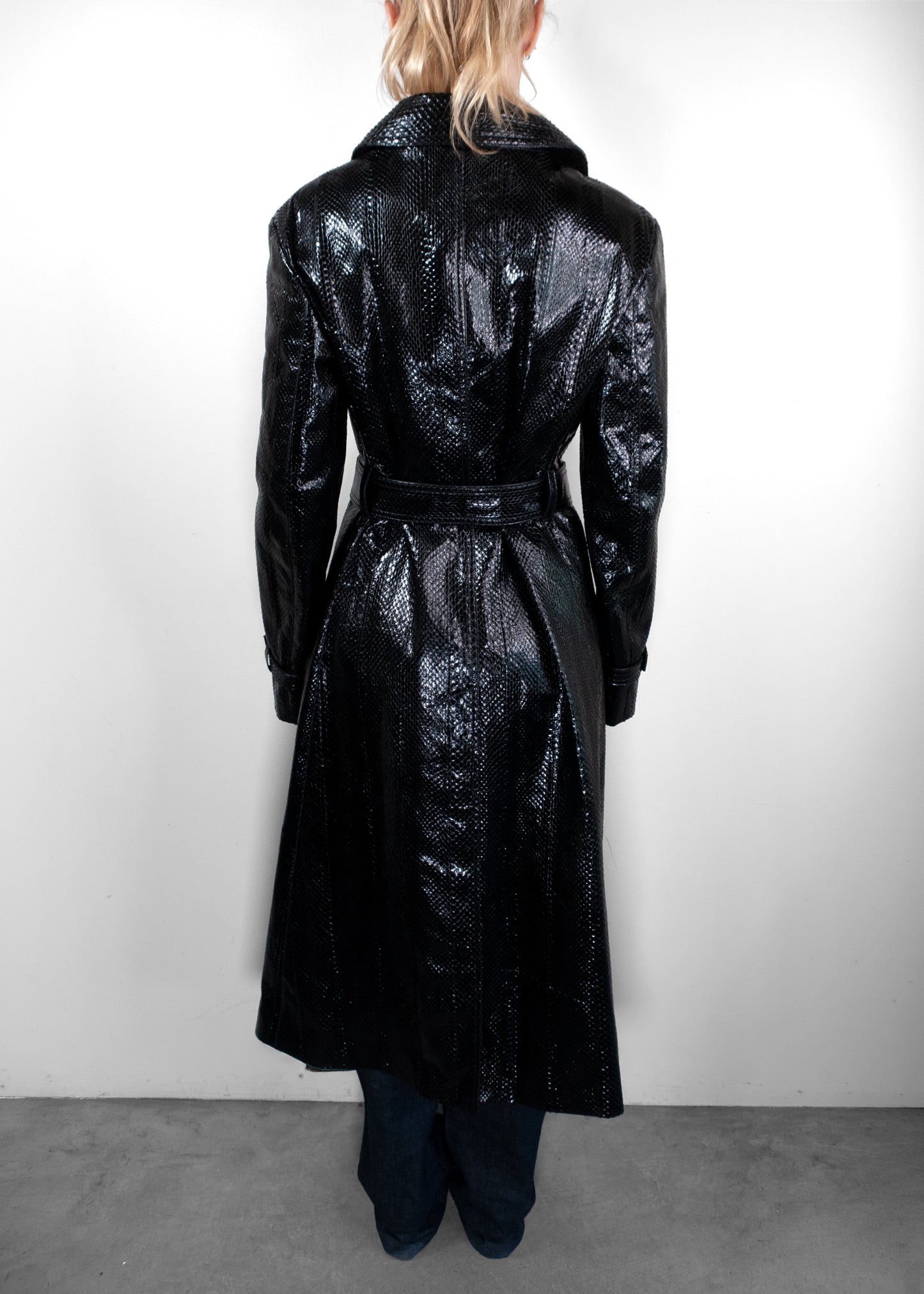 Christian Dior Python-Embossed Leather Trench Coat
