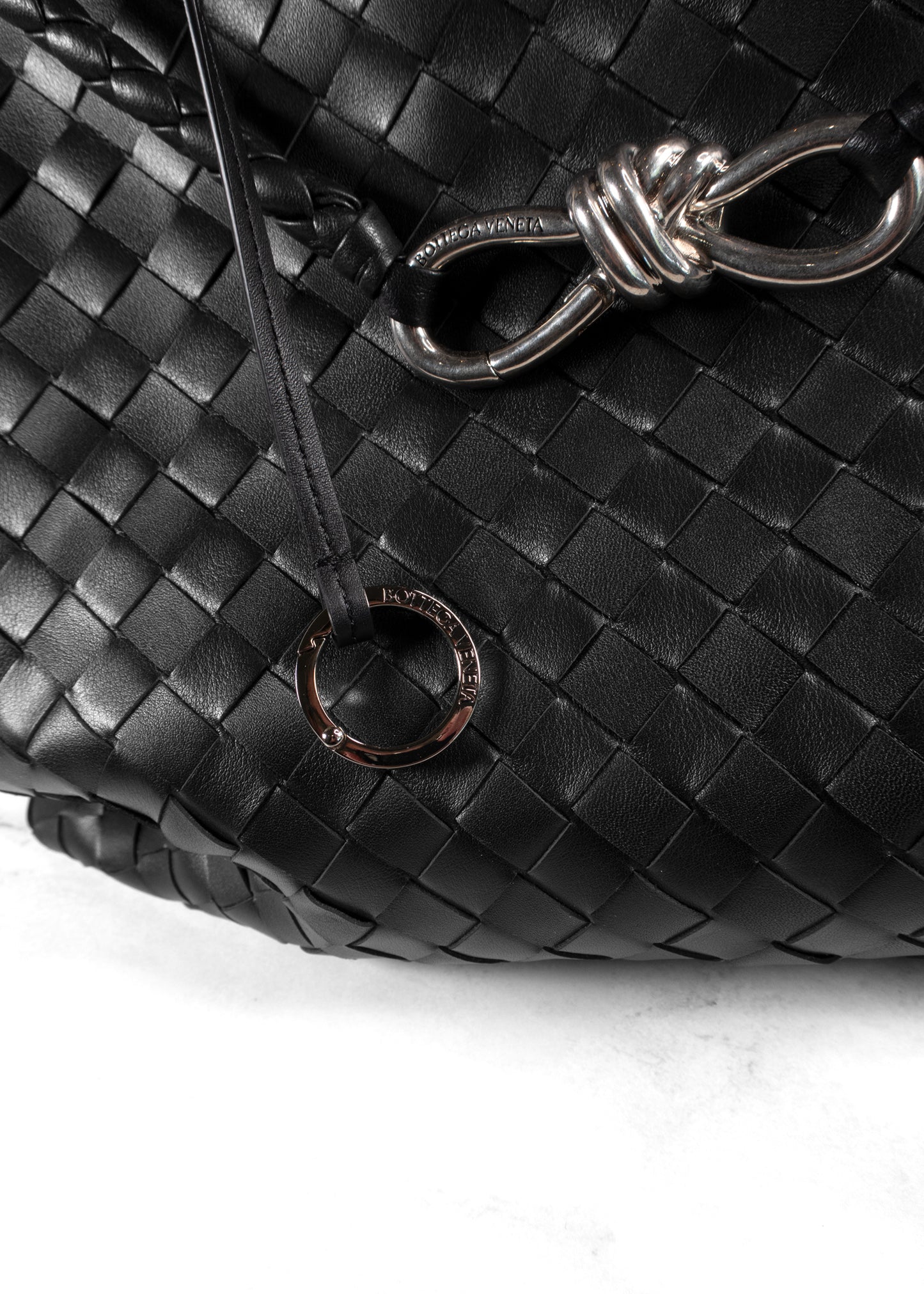 Bottega Veneta Black Large Andiamo Voyager Intrecciato Tote Bag