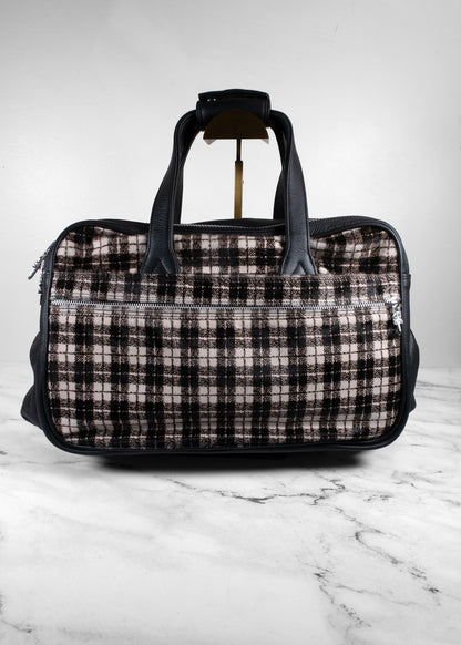 Chrome Hearts Plaid Calf Hair and Leather Dagger Tote Bag with Matching Pouch