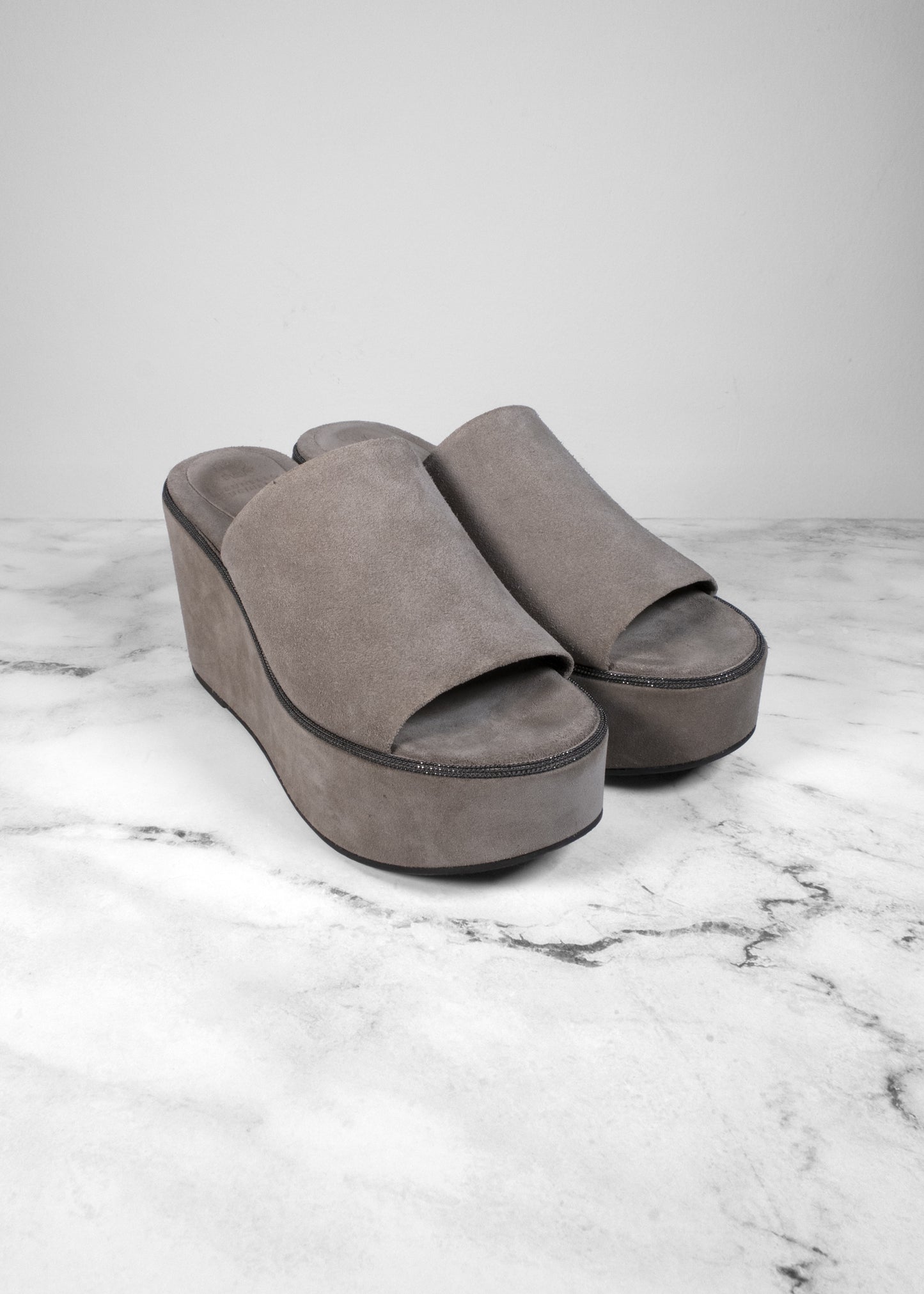 Brunello Cucinelli Embellished Suede Sandals