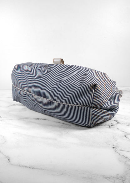 Fendi Vintage Striped Denim Woven Leather Medium Spy Bag