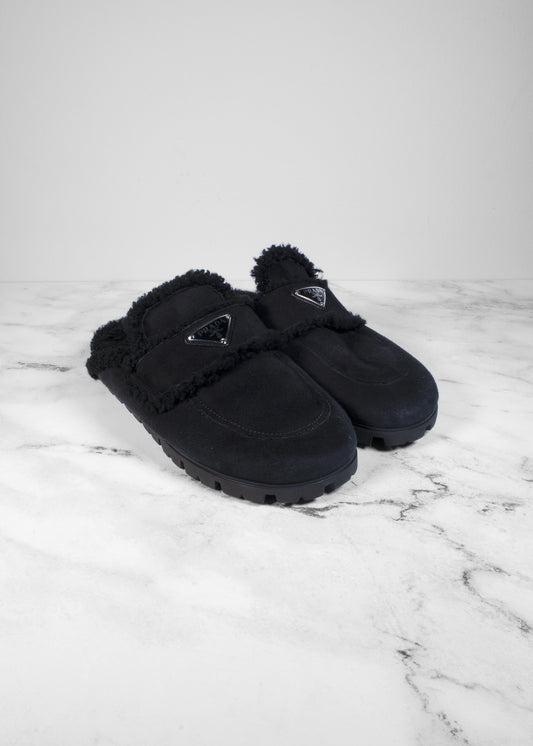 Prada Shearling Mules