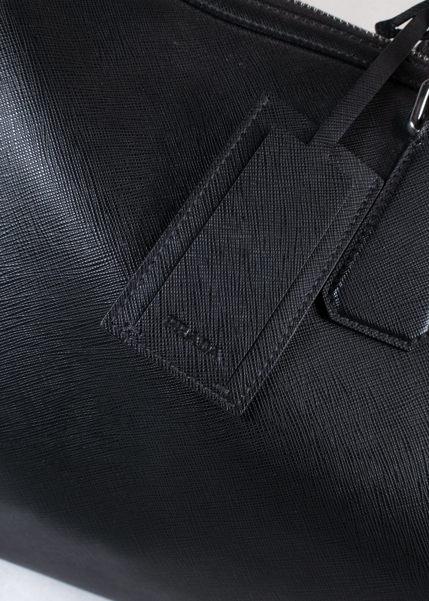 Prada Black Saffiano Leather Travel Duffle Bag
