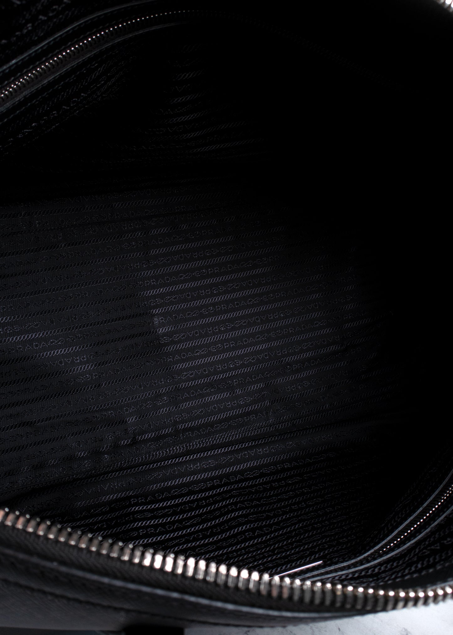 Prada Black Saffiano Leather Travel Duffle Bag