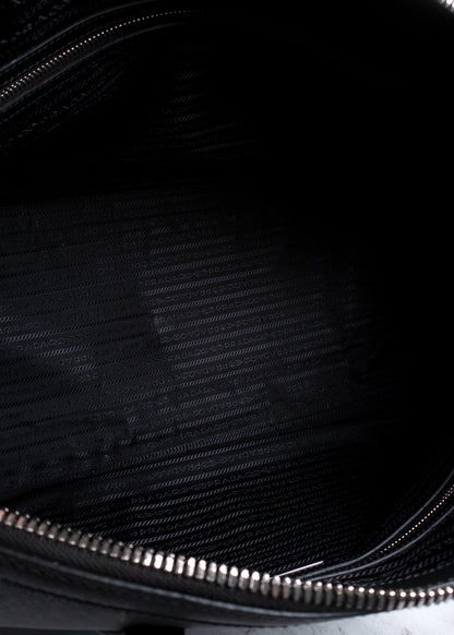 Prada Black Saffiano Leather Travel Duffle Bag