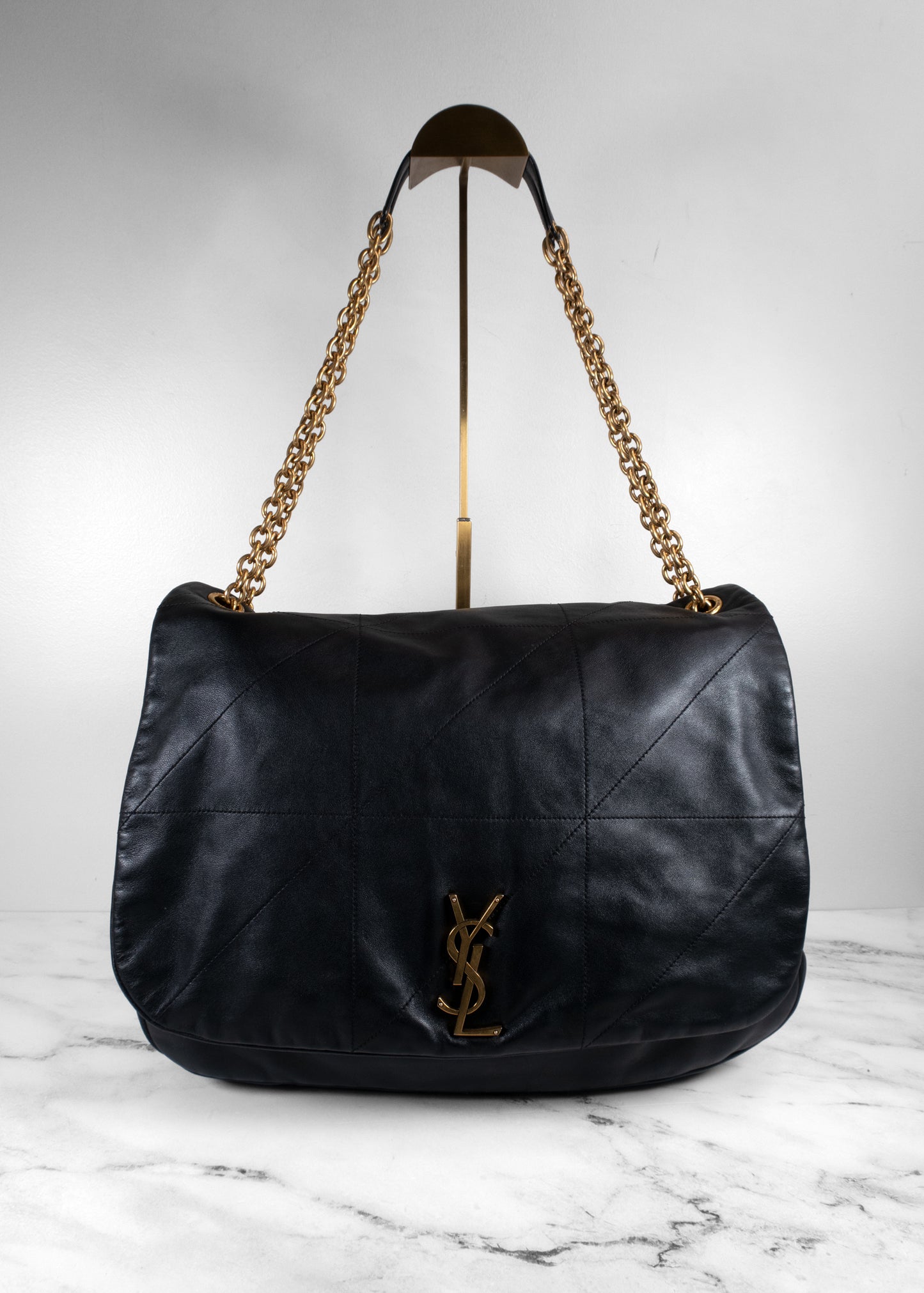 Saint Laurent Black Jamie Large Monogram Chain Bag